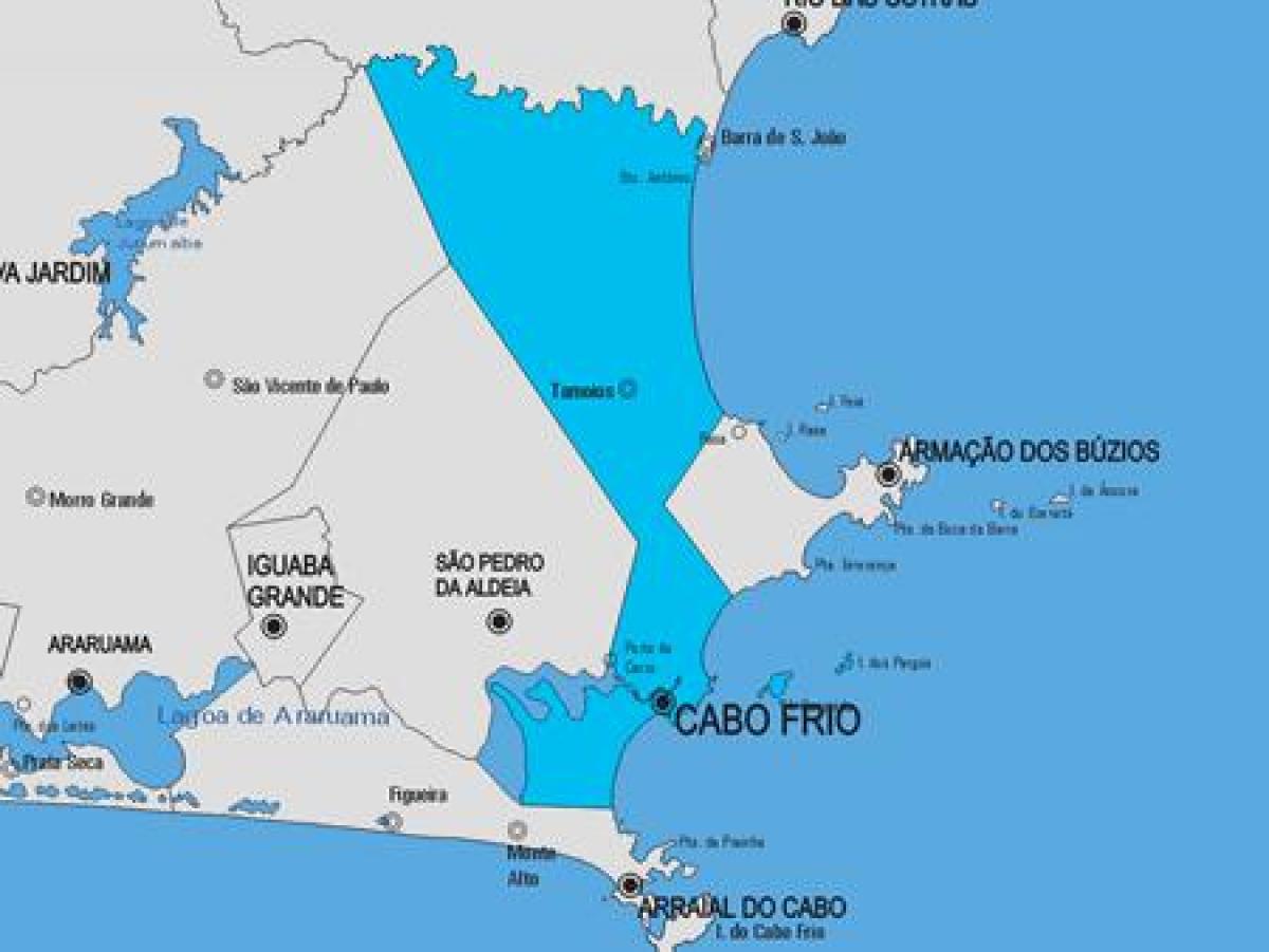 Kort over Cabo Frio kommune