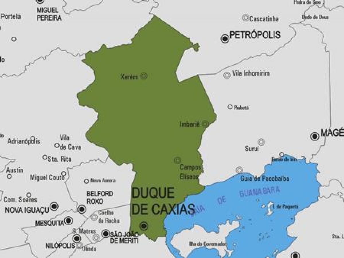 Kort over Duque de Caxias kommune