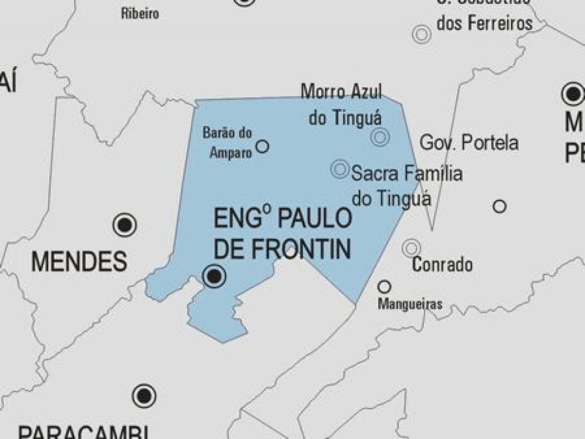 Kort over Engenheiro Paulo de Frontin kommune