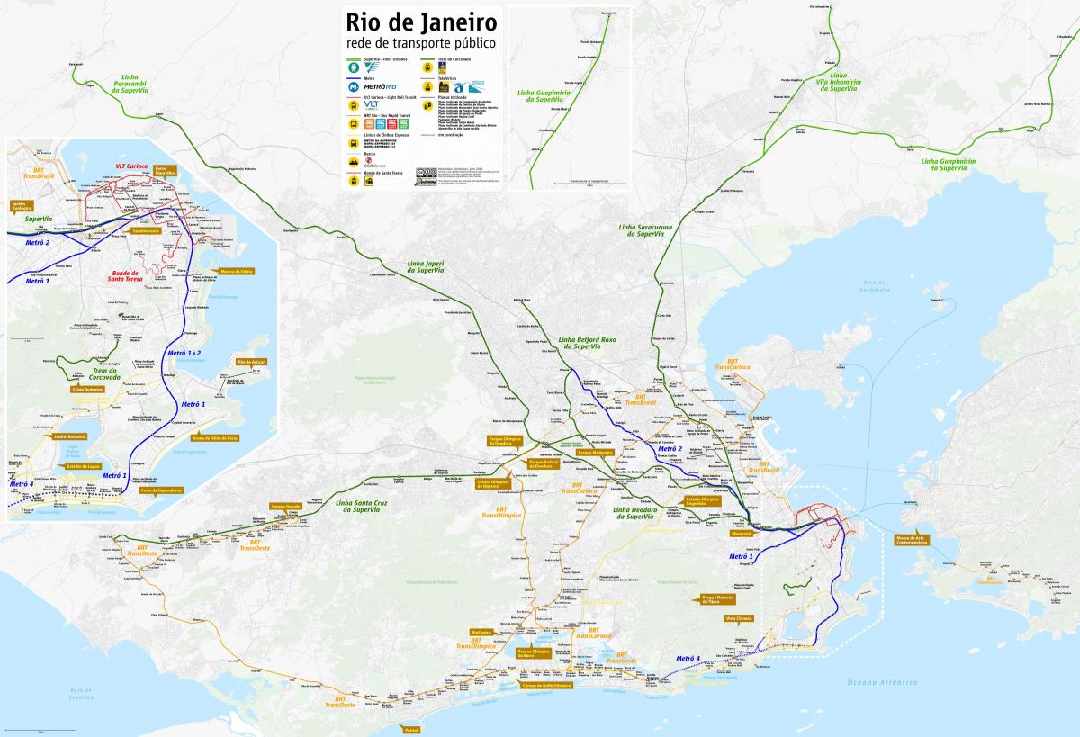 Kort over Rio de Janeiro transport