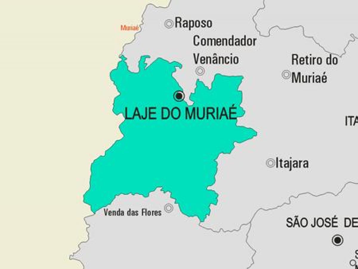Kort over Laje gøre Muriaé kommune