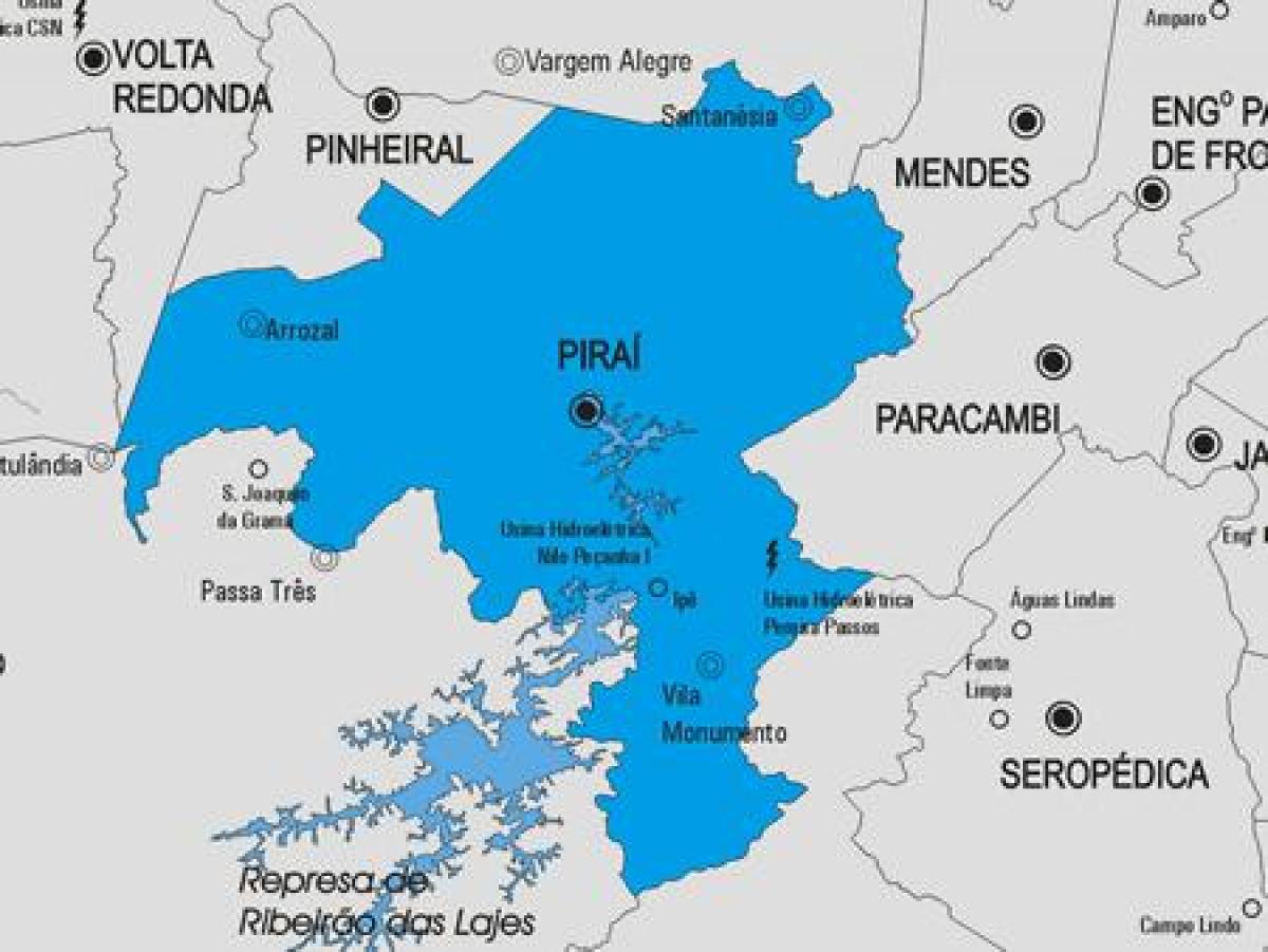 Kort over Piraí kommune