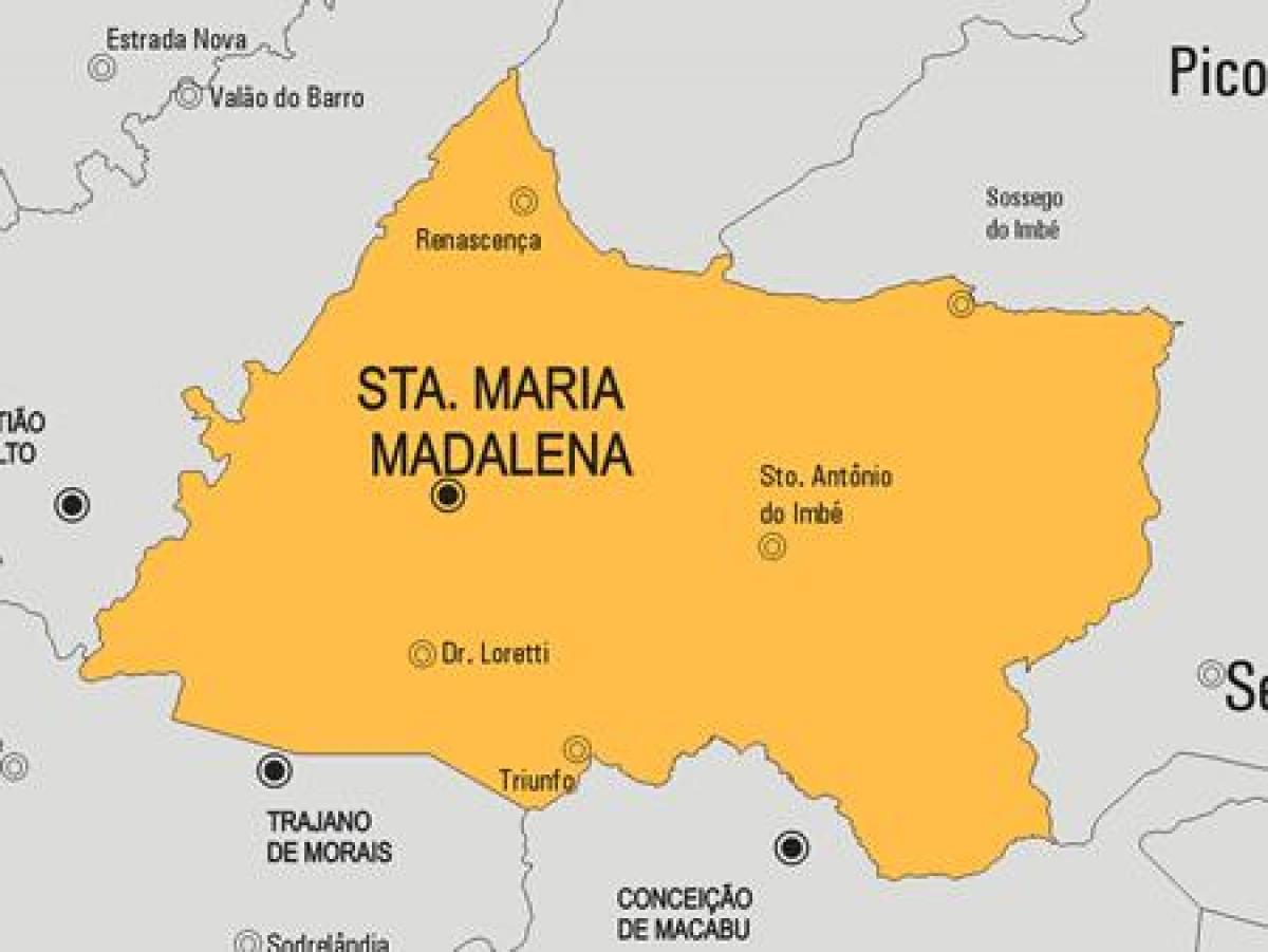 Kort over Santa Maria Madalena kommune