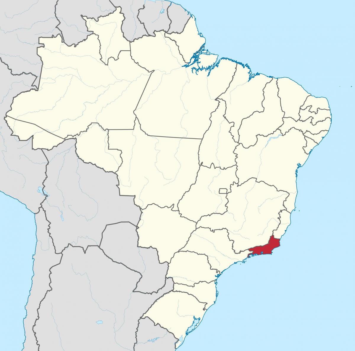Kort af Staten Rio de Janeiro