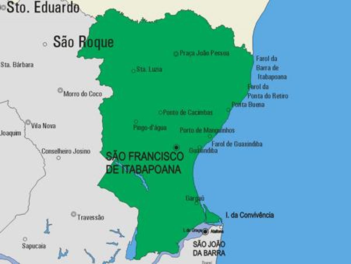 Kort over São Fidélis kommune