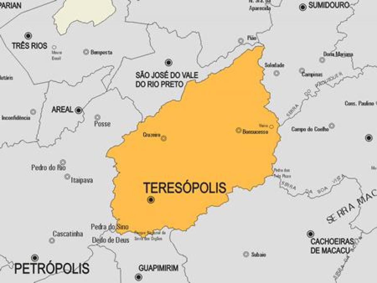 Kort over Teresópolis kommune