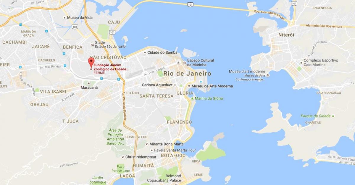 Kort af hoteller i Rio de Janeiro