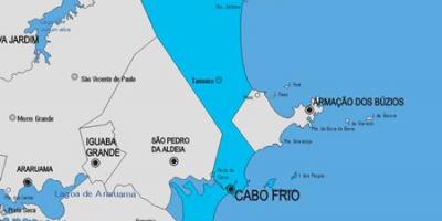 Kort over Cabo Frio kommune
