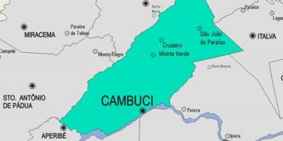 Kort over Cambuci kommune