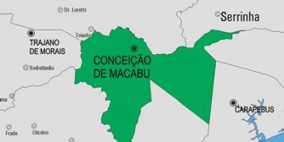 Kort over Conceição de Macabu kommune