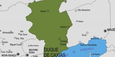 Kort over Duque de Caxias kommune