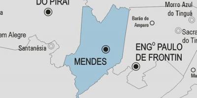 Kort over Mendes kommune