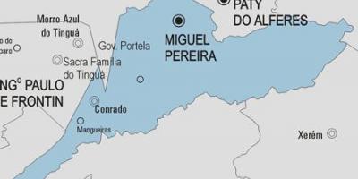 Kort over Miguel Pereira kommune