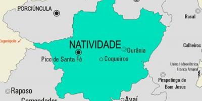 Kort over Natividade kommune