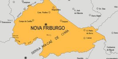 Kort over Nova Friburgo kommune