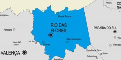 Kort over Rio das Ostras kommune