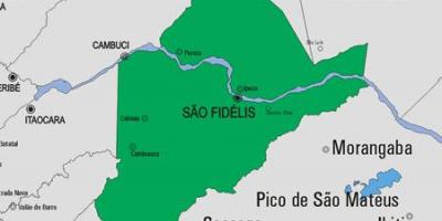 Kort over São Francisco de Itabapoana kommune
