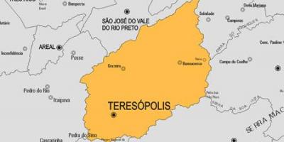 Kort over Teresópolis kommune