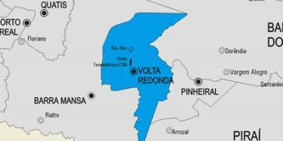 Kort over Vassouras kommune