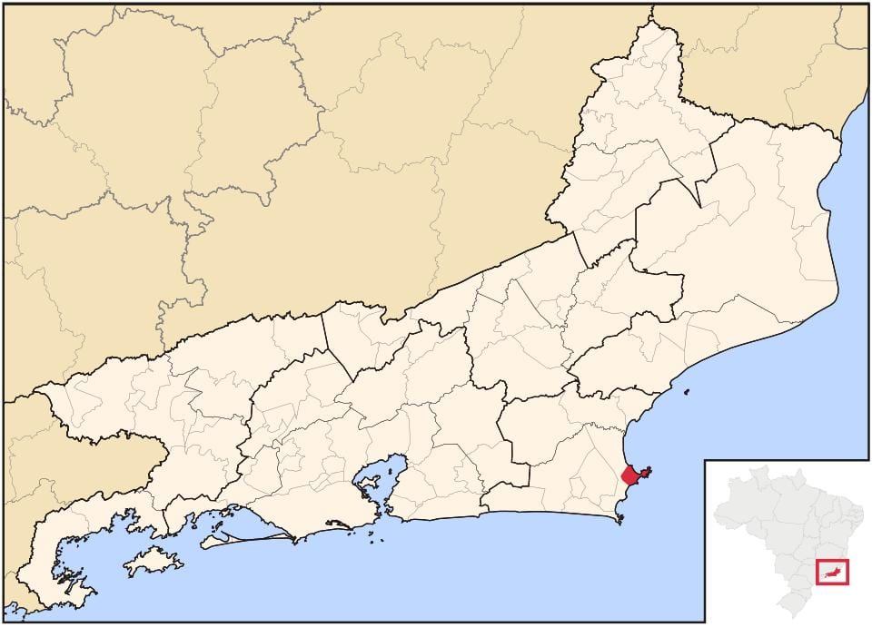 Kortet over Armação dos Búzios