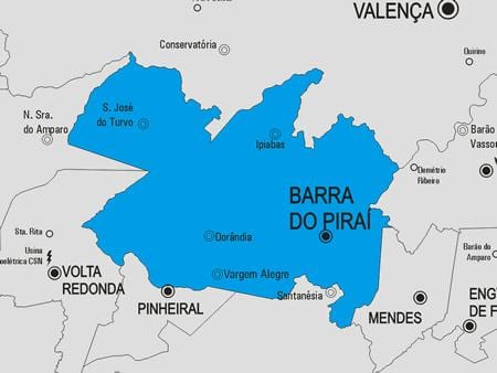 Kort i Barra do Piraí kommune