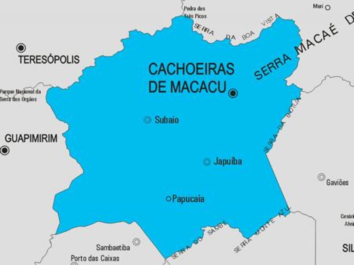 Kort over Cachoeiras de Macacu kommune