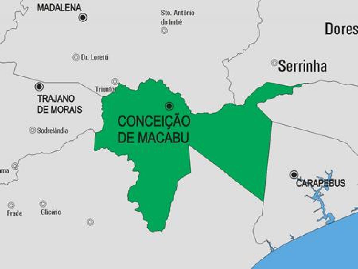 Kort over Conceição de Macabu kommune