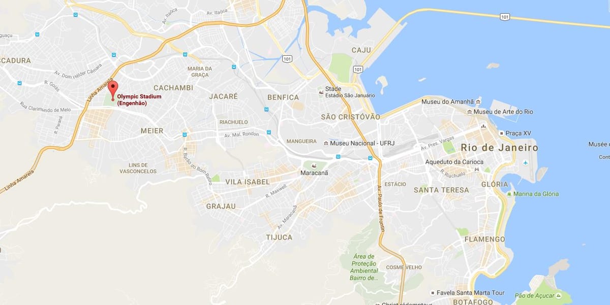 Kort over Engenhão