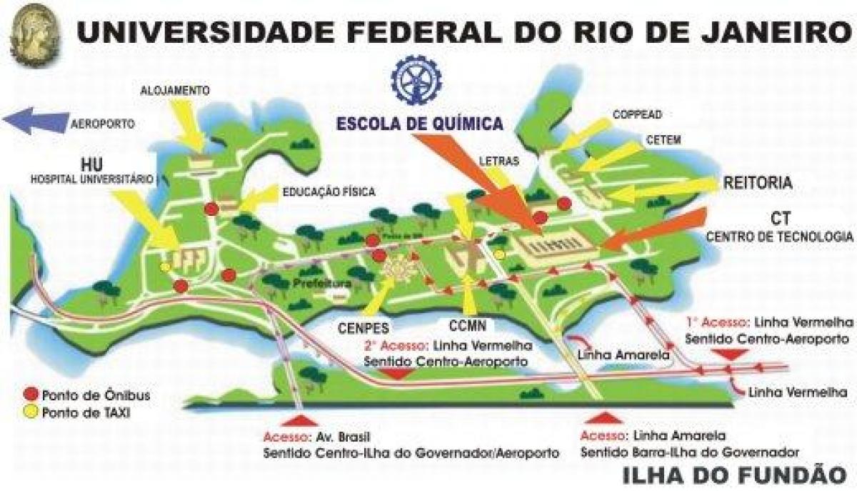 Kort over Federal university of Rio de Janeiro