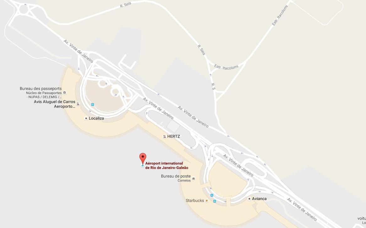Kort over Galeão lufthavn