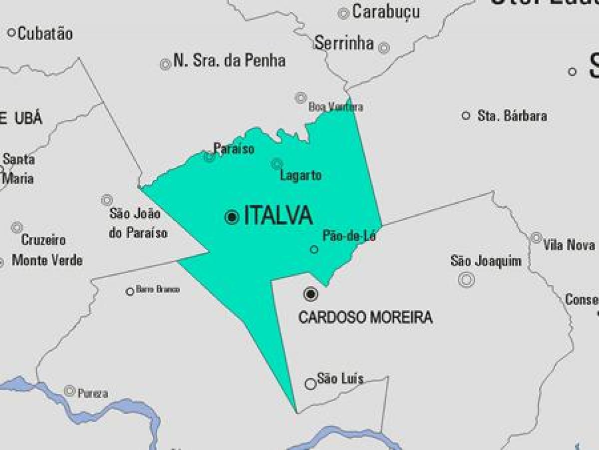 Kort over Italva kommune