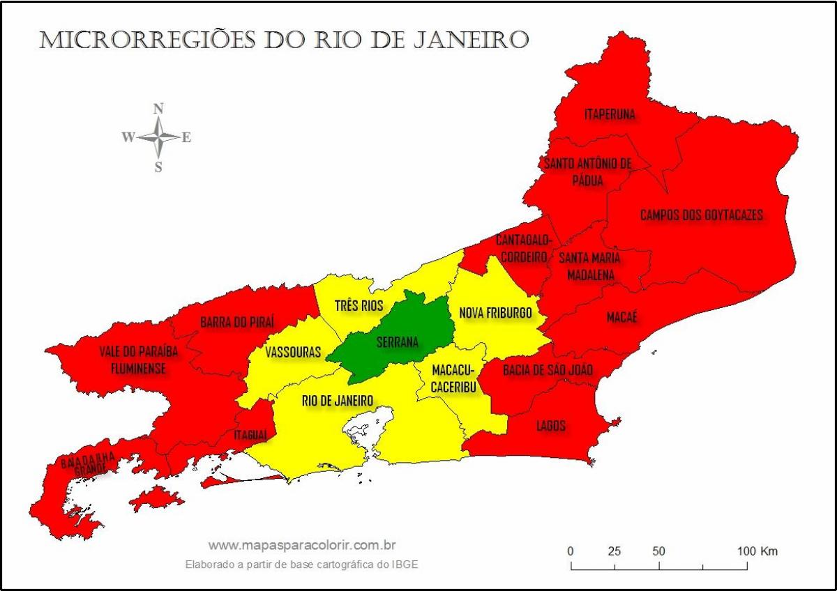 Kort af mikro-regioner, Rio de Janeiro