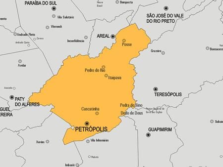 Kort i Petrópolis kommune