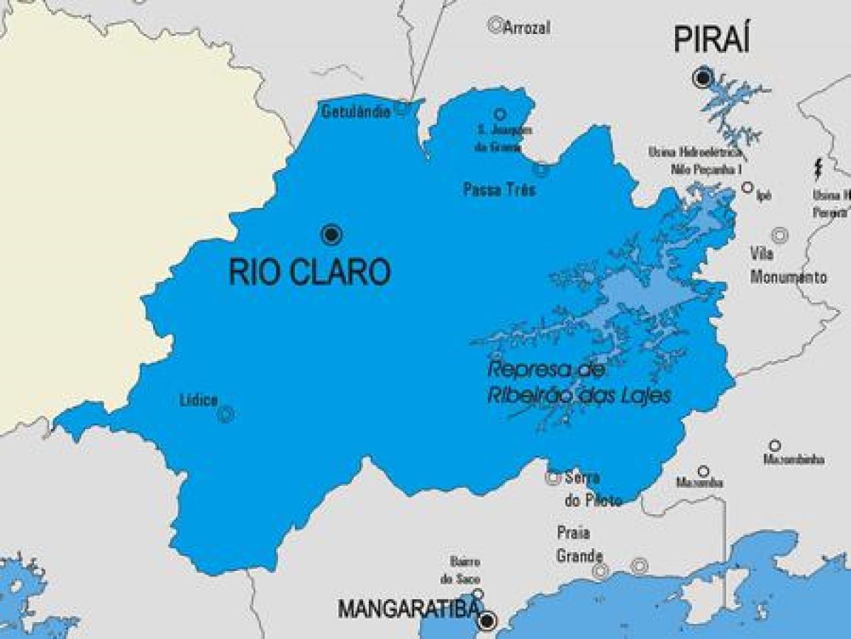 Kort over Rio Claro kommune