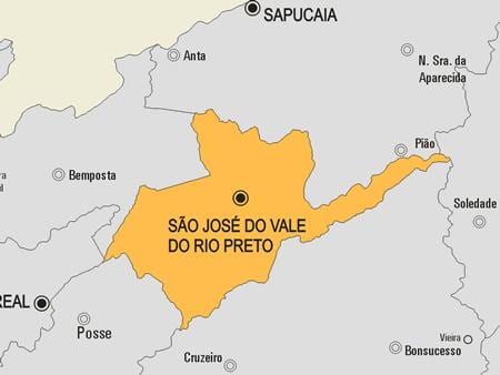 Kort over São José do Vale do Rio Preto kommune
