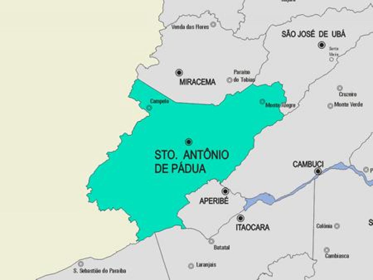 Kort Santo Antonio de Pádua kommune