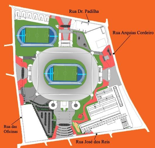Kort over stadion Engenhão