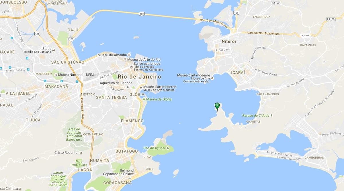 Kort over stranden Adão