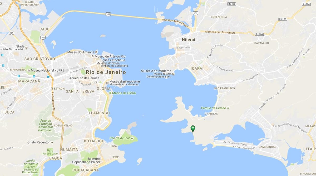 Kort over stranden Forte Imbuí