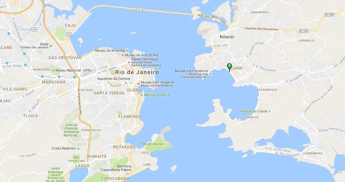 Kort over stranden Icaraí