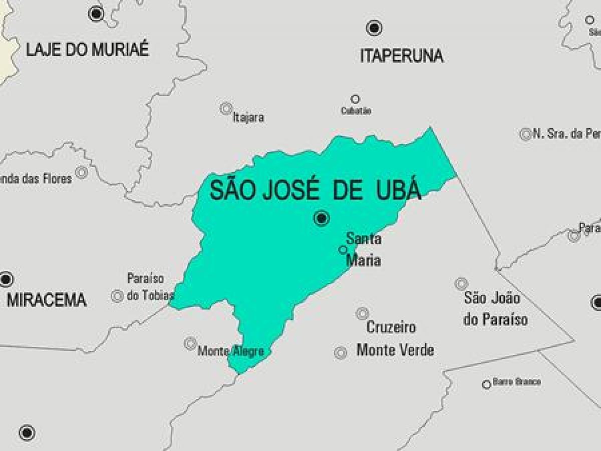 Kort over São José de Ubá kommune