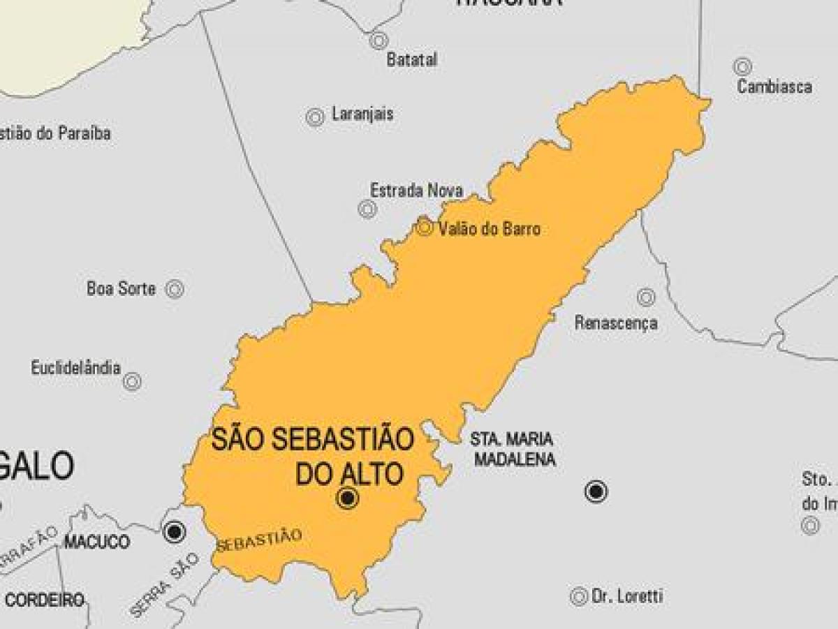 Kort over São Sebastião do Alto kommune