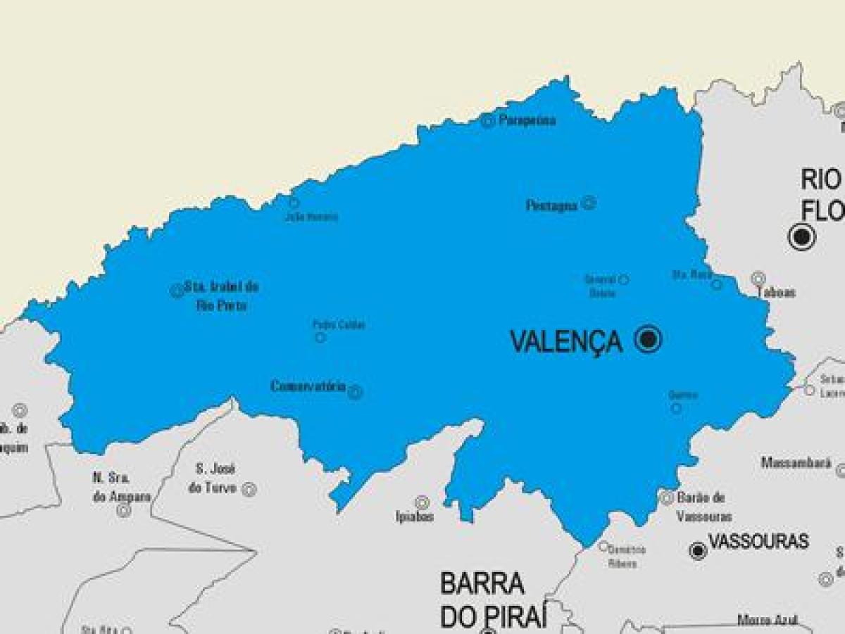 Kort af Valença kommune