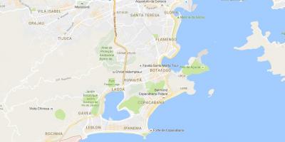 Kort over favelaen Vidigal