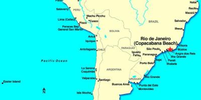 Kort over hoteller i Rio de Janeiro i Syd Amerika