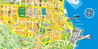 Kort over seværdigheder i Rio de Janeiro